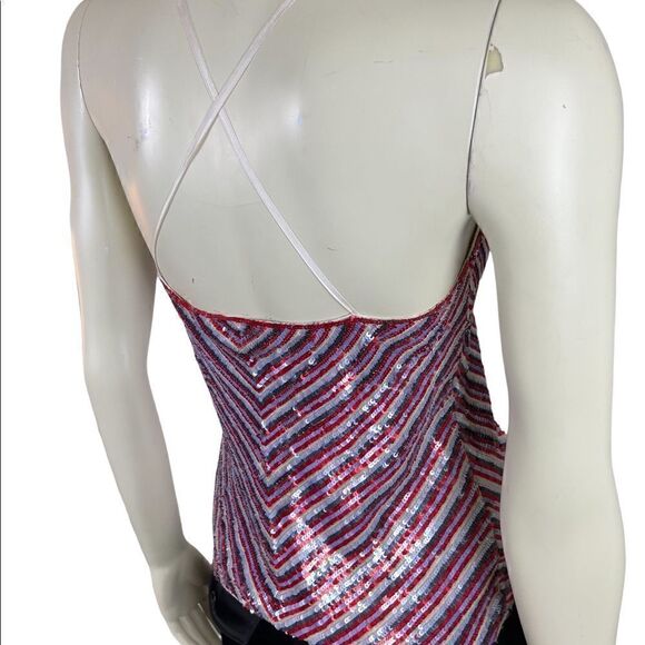 DKNY Sequined Red, White, and Blue Tank Top Good Condition - Picture 7 of 13